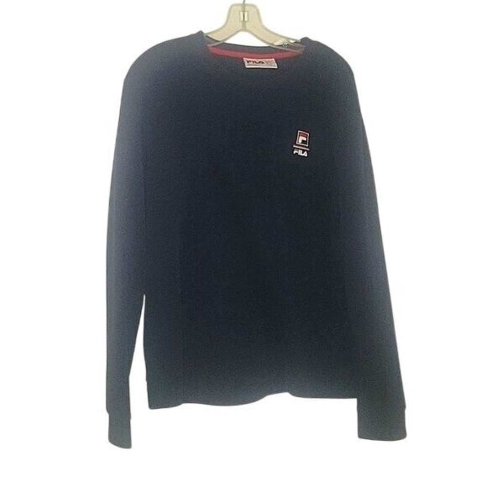 FILA Vintage Retro 90's Sweatshirt Blue‎ Logo L Long Sleeve Y2K